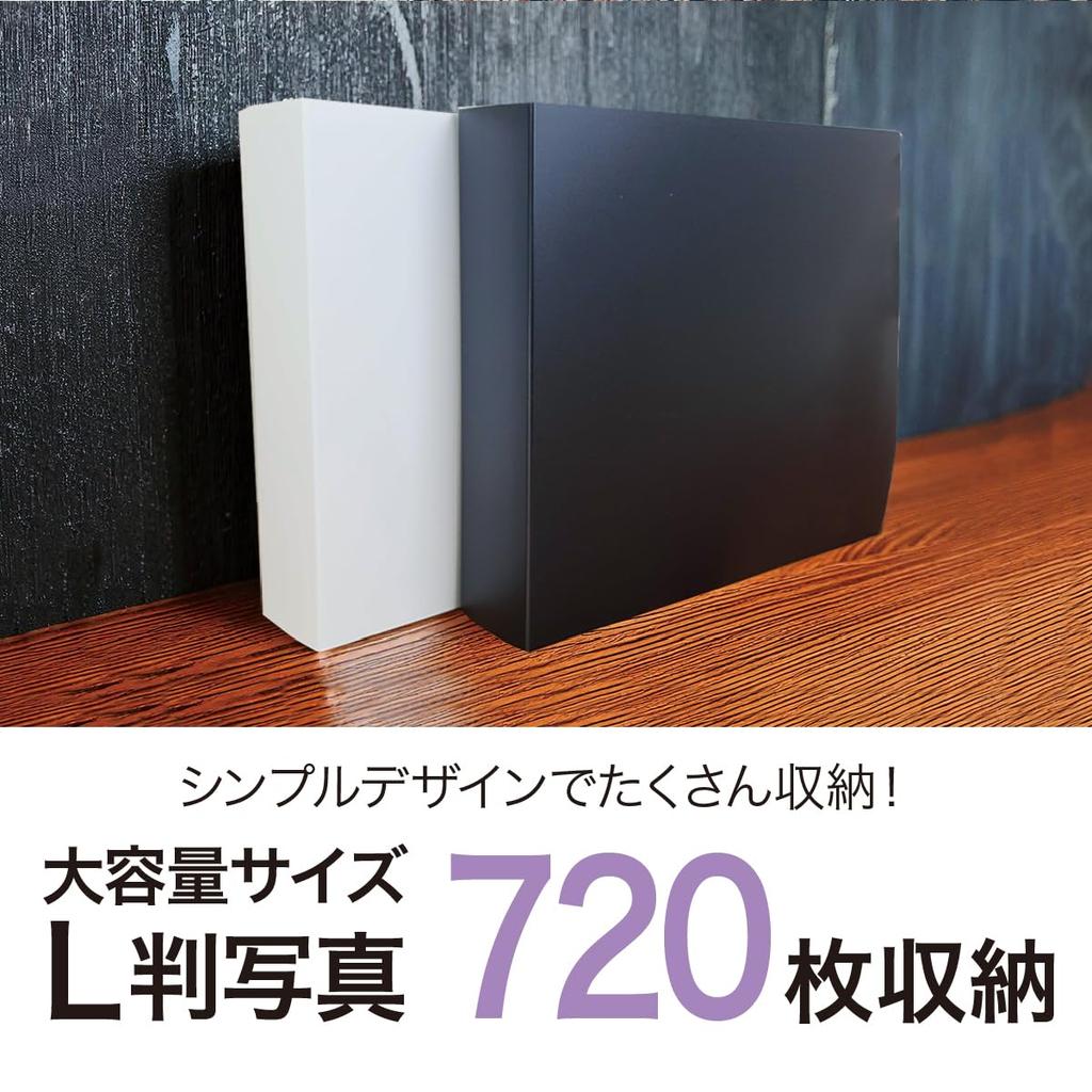 Nakabayashi Simple Color Pocket Album Large Capacity L Size 720 Photos Storage IT-SCV6L-720-W White