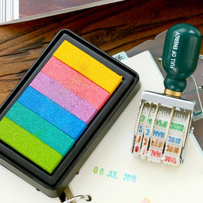 Manual Date Marker With Turning Mechanism Rubber Stamper Line Dater Rotating Date Stamper For School Office Use