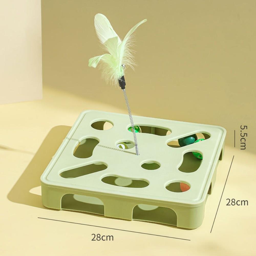 with Ball Cat Teasing Box with Feather Cat Exercise Toy Cat Puzzle Box  Pet Entertainment Supplies