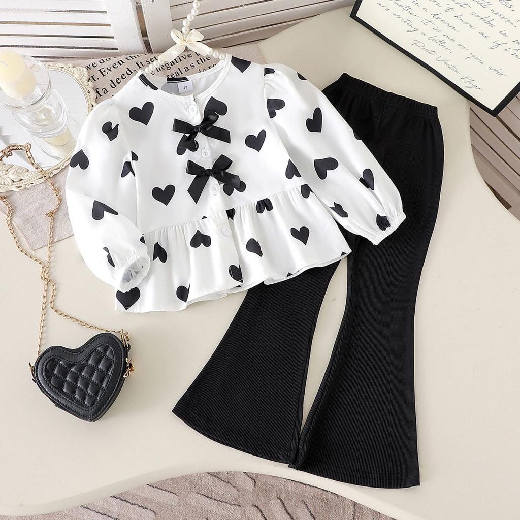Kids Casual Long-Sleeve Set, Comfortable Daily Wear Outfits