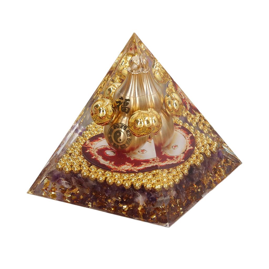 Crystal Pyramid Healing Balance Energy Hand Crafted Tabletop Pyramid Decoration for Home Office