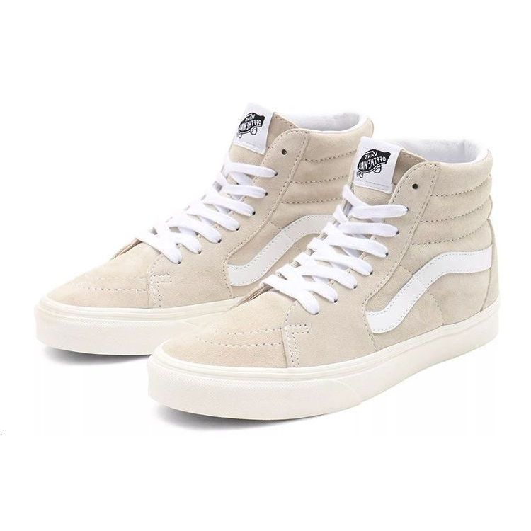 Vans Sk8 Canvas Casual Lightweight Breathable High-Top Skate Shoes Unisex Sneakers Off-White VN0A32QG9G9