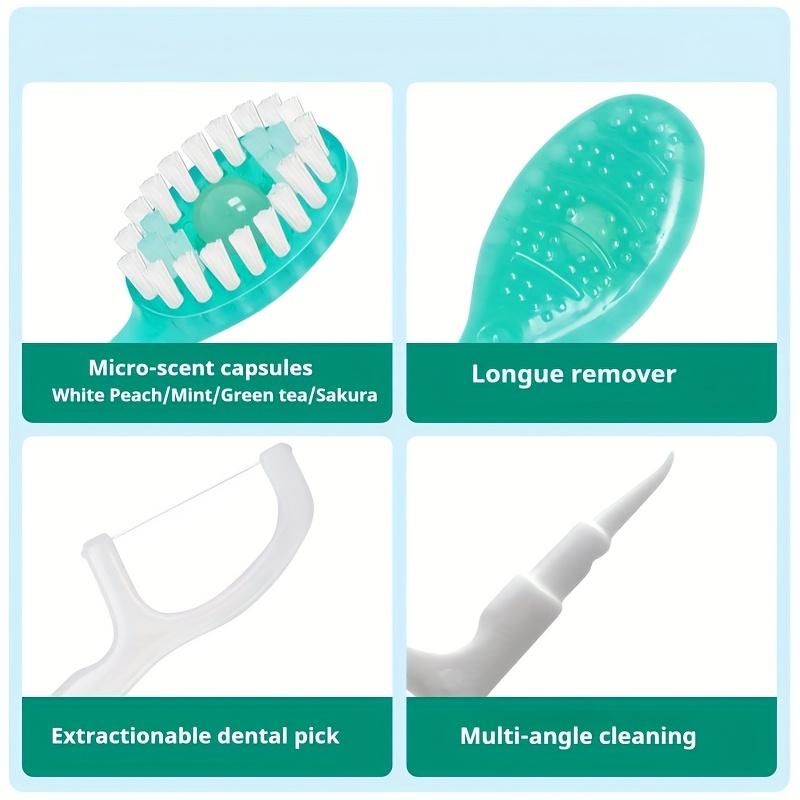 Disposable Mini Toothbrush with Flavors for Fresh Breath Multi-Functional Oral Care Travel Kit