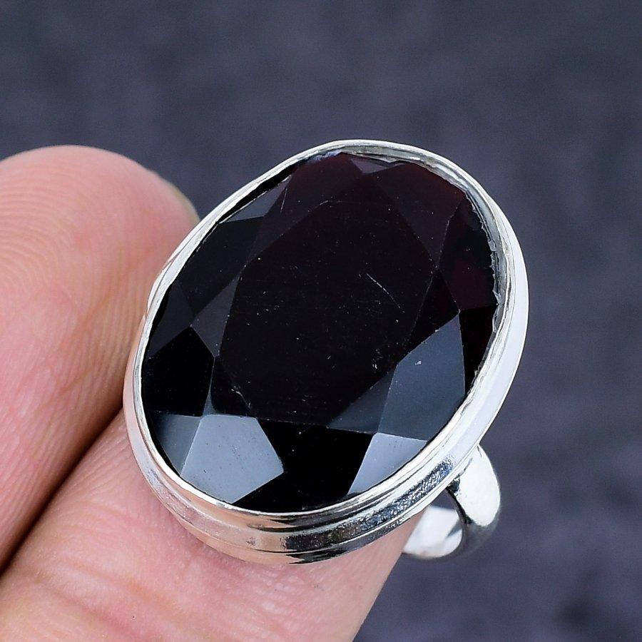 Natural Garnet Gemstone Handmade 925 Sterling Silver Jewelry Ring Size 6.5 f3A12