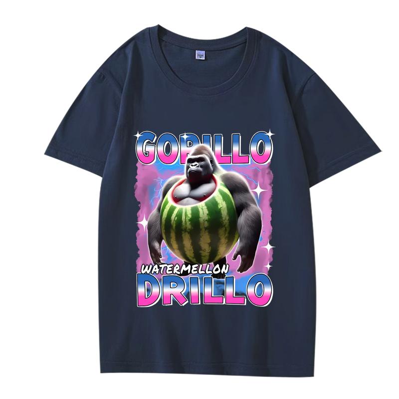 

Funny Gorillo Watermellon Drillo Italian Brainrot Meme T Shirt Men Women Oversized 100% Cotton Short Sleeve Summer Unisex Tops 4XL