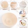 Bread Proofing Basket Set Sourdough Bread Making Supplies Baking Fermentation Basket Rattan Basket Gift Set (9 Inch, Round)