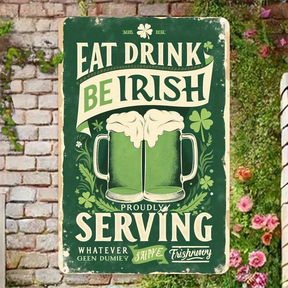 

Vintage Metal Poster Irish Pub 8x12 Inch Beer Sign for Bar Cafe Wall Decor
