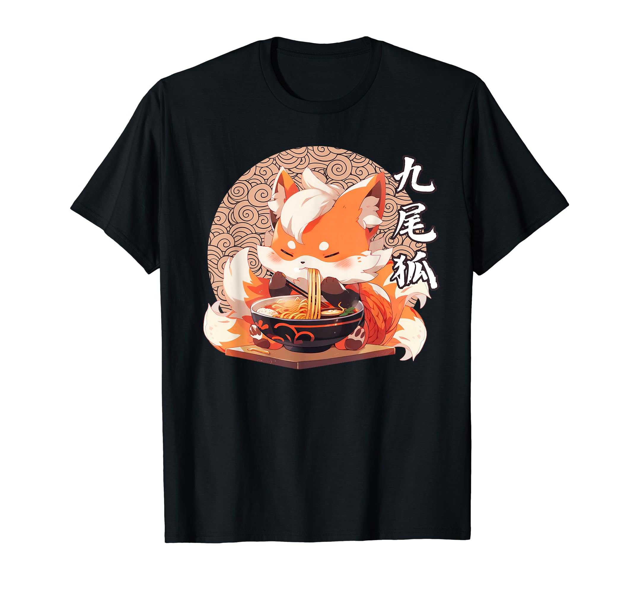 Nine-tailed fox eating ramen T-shirt