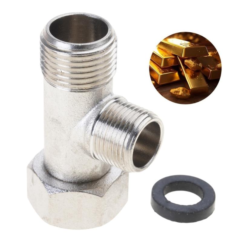 Professional Water Valves Splitters 7/8Inch Sturdy Brass Construction Leak Resistant Designs Bidet Shower Connectors