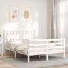 VidaXL Bed Frame with Headboard White 140x200 Cm Solid Wood 3194312