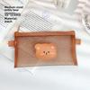 Adorable Small Bear Mesh Pen Bag With Design For Kids And Students