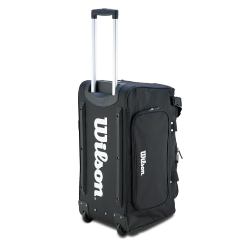 Wilson Baseball Gear Bag, Rolling Bag with Removable Pocket Cover, Rolling Wheels, and YKK Zipper (WB5751701)