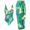 Europäischer Print-Bikini 2025 mit Sonnenschutz-Gaze-Rock - Resort-Bademode