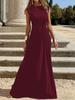 Rochie nouă la modă, casual, de ieșit, cu temperament, pentru navetă, cu talie marcată, elegantă, cu gât rotund