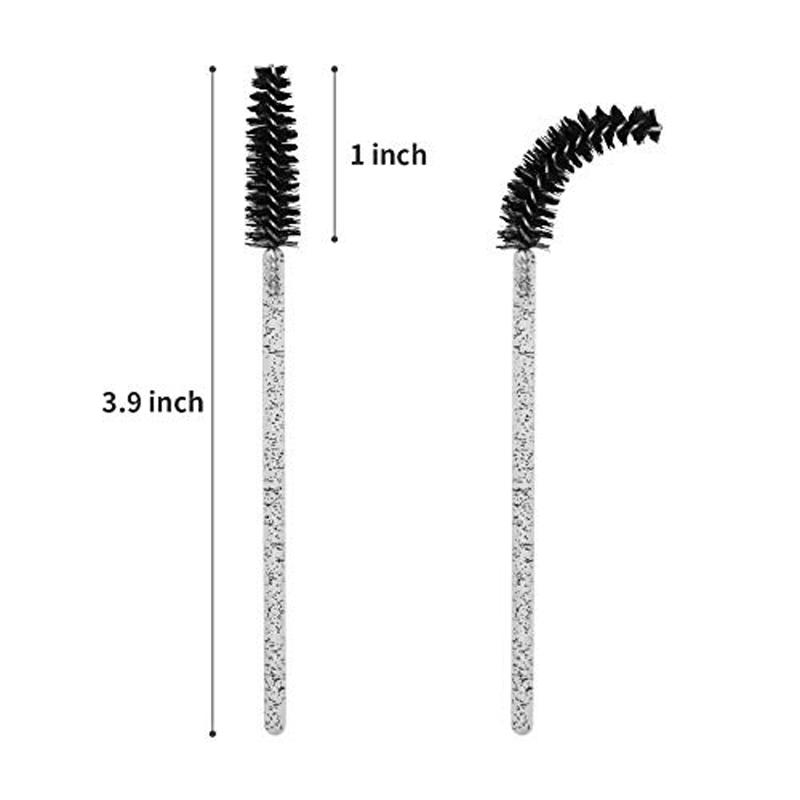 Einweg-Wimpernbürsten, Mascara-Bürsten Make-up-Applikator-Set für Wimpern- und Augenbrauenverlängerung mit Behälter (schwarz)