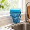 Yousheng Highland Cow Sponge Holder with Drainage Bathroom Kitchen Sink Countertop 3D Printed Cattle Sponge Stand Multifunctional Sponge Organizer
