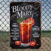 Bloody Mary Cocktail Recipe Metal Sign Retro Iron Wall Art Waterproof Durable Easy To Hang Perfect for Home Bar Cafe