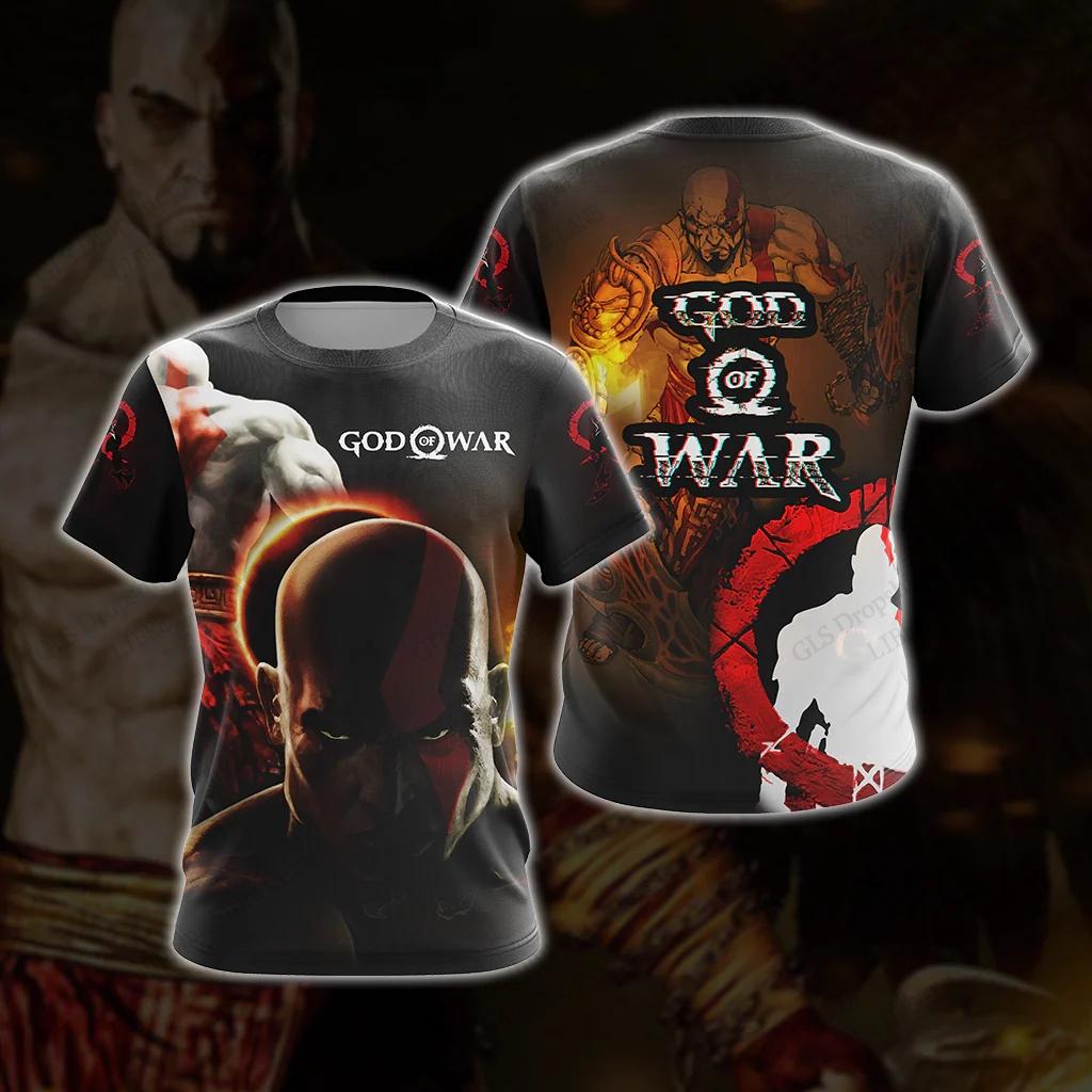 TV Game God of War 3D Printed T-shirt Summer Men's Fashion Round Neck Top Harajuku Street Short Sleeve Clothing