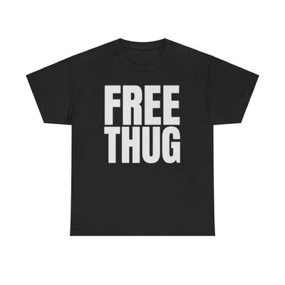 Summer Mens Women Free Thug T Shirt Rap 90s Hip Hop Humor Tees Short Sleeve Cotton Trendy Vintage Street Style Tee Casual Tops