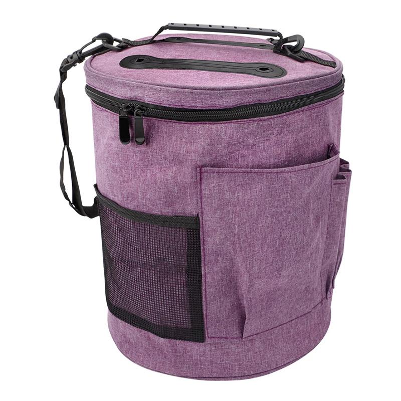 Knitting Tool Storage Bag Yarn Crochet Organizer Tote Bag Large Capacity Portable With Front Yarn Needles Hooks Pocket