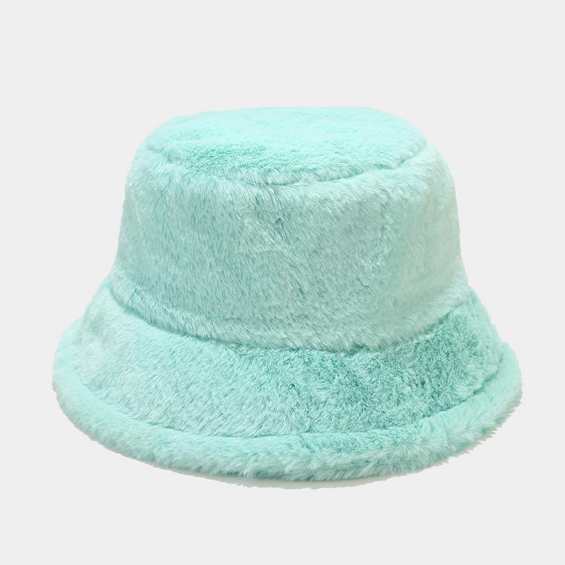 Minimalistický rybářský klobouk z umělé králičí kožešiny - Podzim/Zima Teplý plyšový design pro venkovní nošení