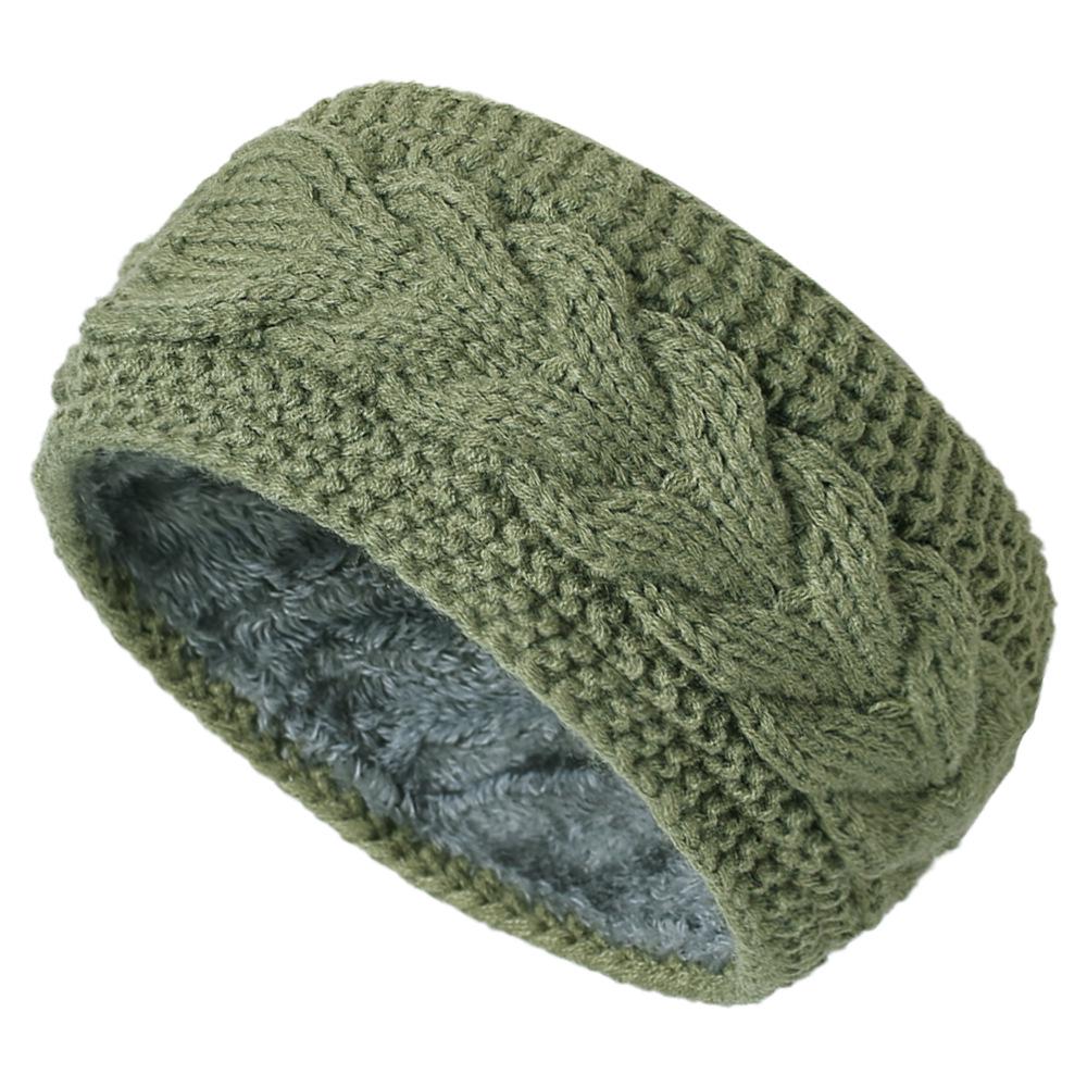 European & American Winter Plush Knit Sports Headband: Lined for Cold Protection Hair Accessory
