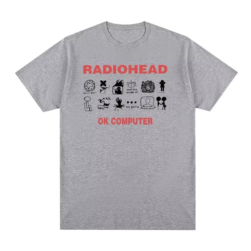 

Radiohead Vintage TShirt OK Computer Fashion Summer Cotton Crew Neck Breathable Casual Top for Men 4XL