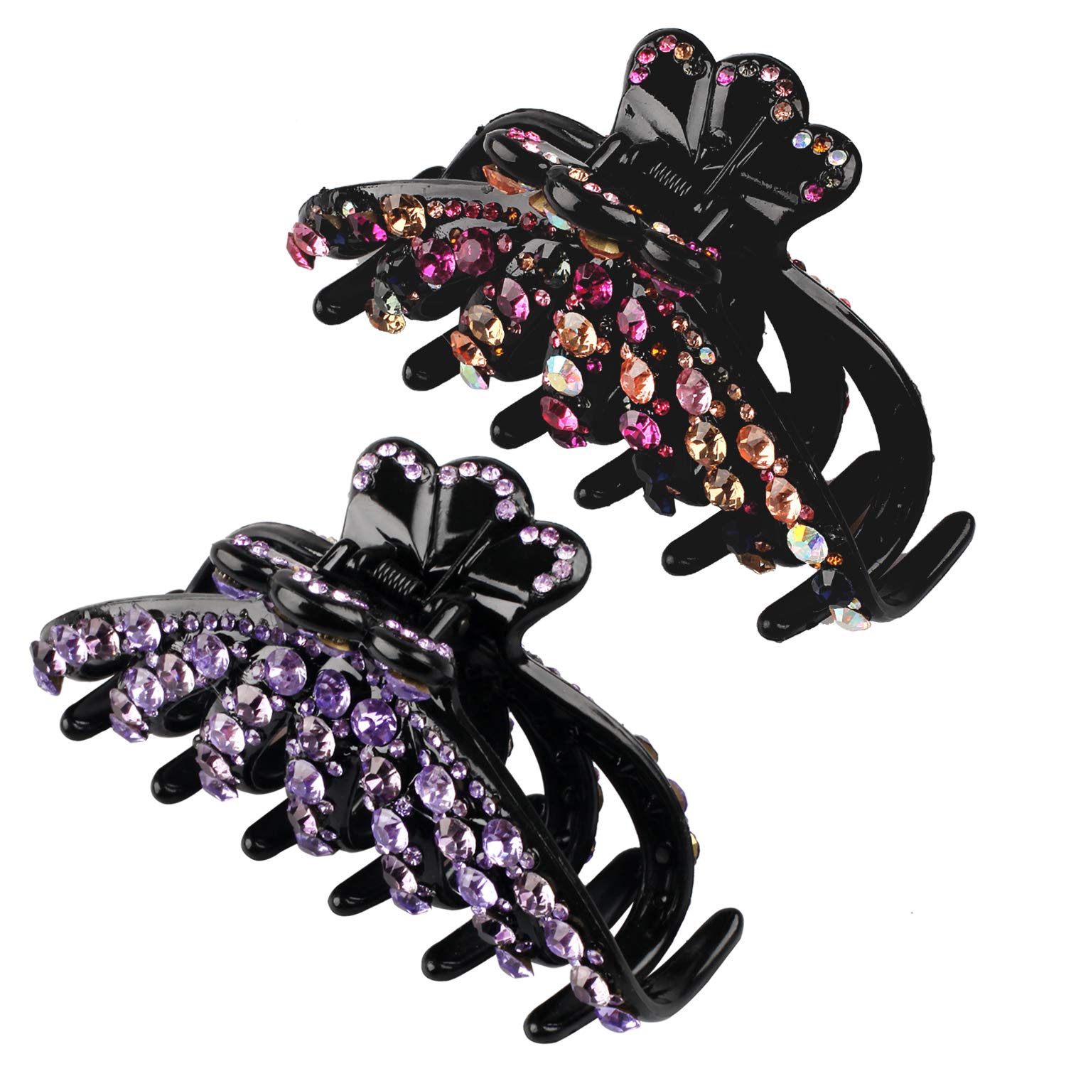 

Большие заколки для волос 5 дюймов, кристальные сверкающие заколки-крабы, модные заколки, аксессуары для женщин, упаковка из двух штук