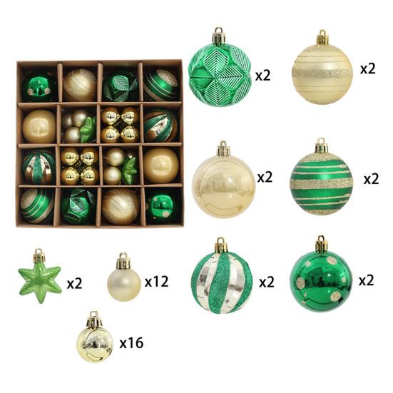 42 Buc. Ornamente Pictate pentru Globuri de Crăciun Set Decor Agățat din Plastic pentru Brad și Petrecere Incasabile Ușoare Festive Decor de Casă