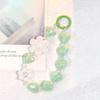 Heart Colorful Phone Lanyard Cute Flower Keychain Pendant Bling Bling Colored Round Bead Glitter Wrist Straps Phone Accessories