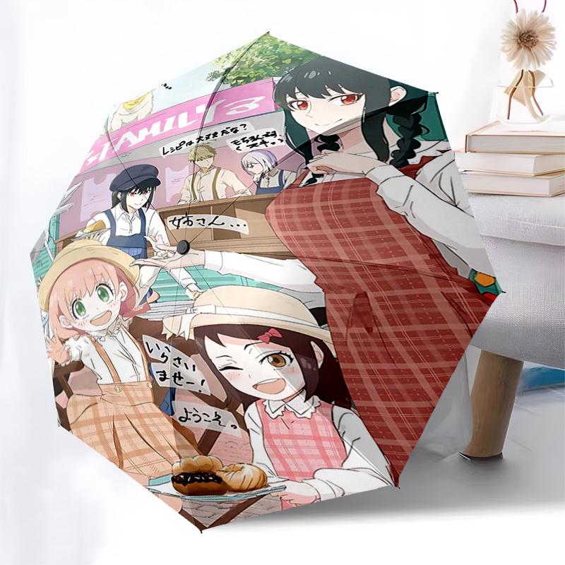 1pc Spy x Family Inspired Automatic Opening Folding Umbrella with 8-Bone Iron Frame - Perfect for Fans, Travelers, Daily Use, and Festive Gifts!P088