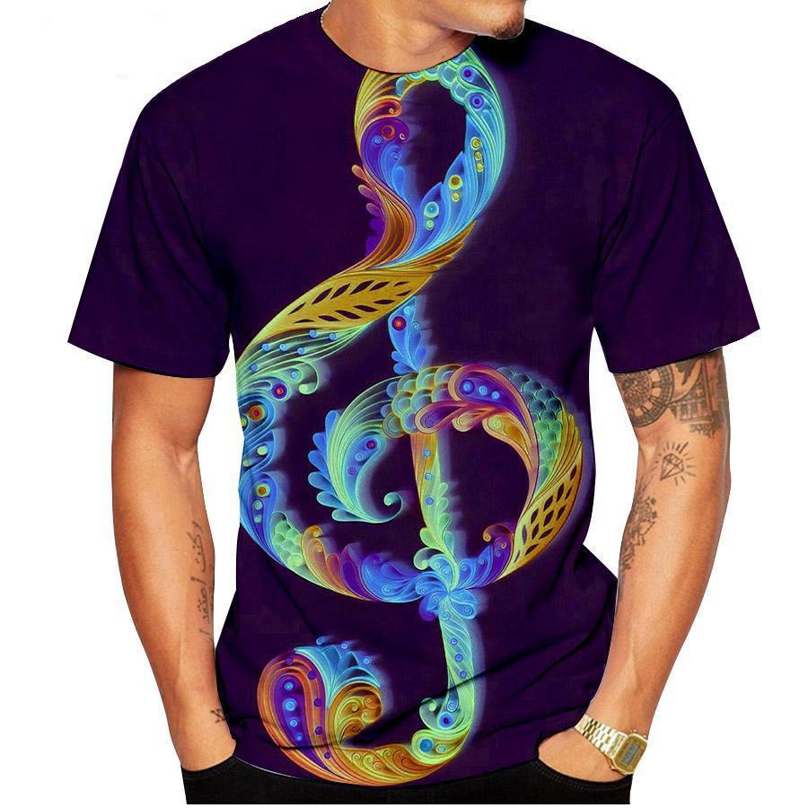 Summer Fashion Music Note 3D Print T-Shirts Men Women Fashion Casual Short Sleeve T Shirt Harajuku Y2k Tees Tops Kids Clothing