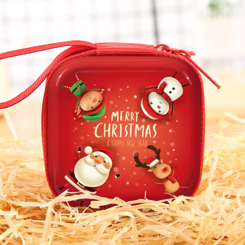 Christmas Decor Gift Zipper Wallet Children's Coin Purse Cute Santa Cartoon Holiday Gift Bags For Guests Wedding Birthday Party