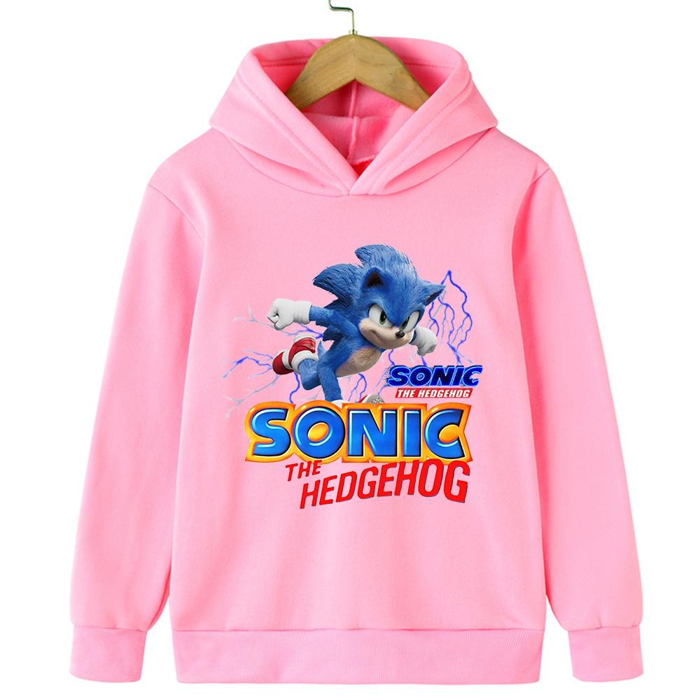 Sonic Lightning Dynamic Printed Kids' Hoodie, Let Children Wear Energetic Game-Inspired Playful Fashion Sense