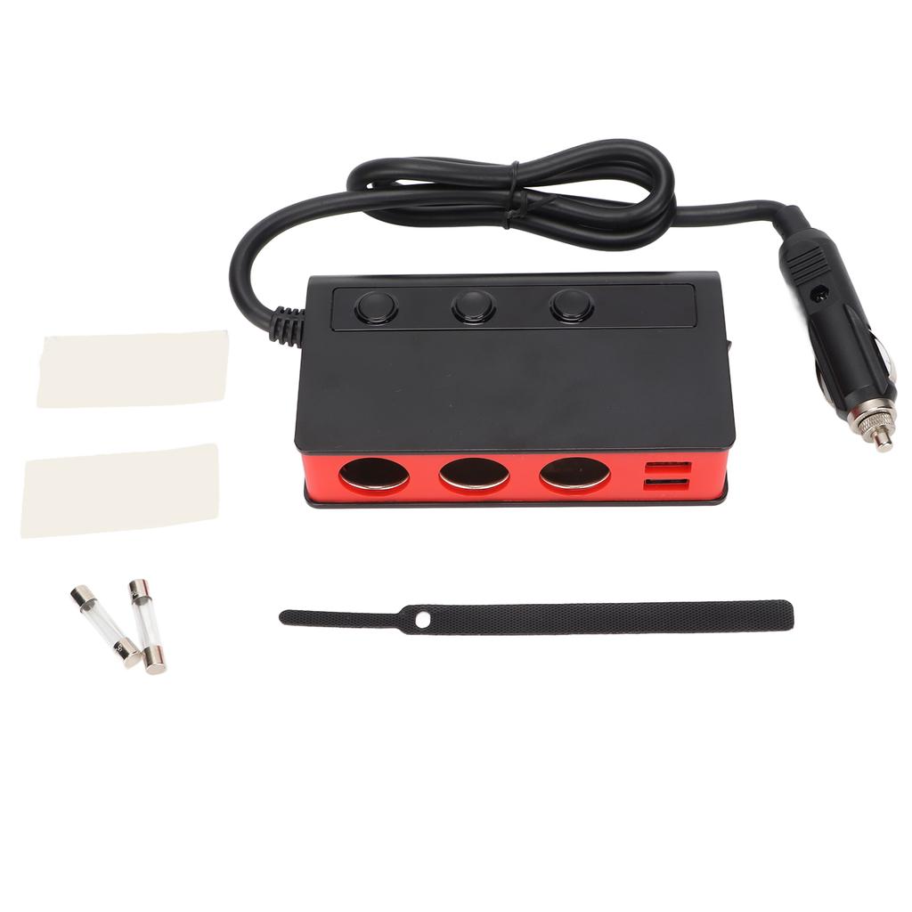 TR24 3 Socket Cigarette Lighter 180W Fast Charging USB Car Cigarette Lighter Splitter for Mobile Devices