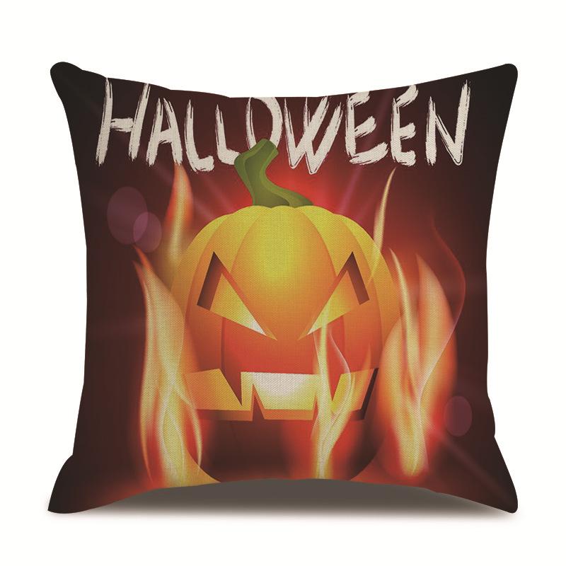 Halloweenský lněný povlak na polštář Tištěný povlak na polštář
