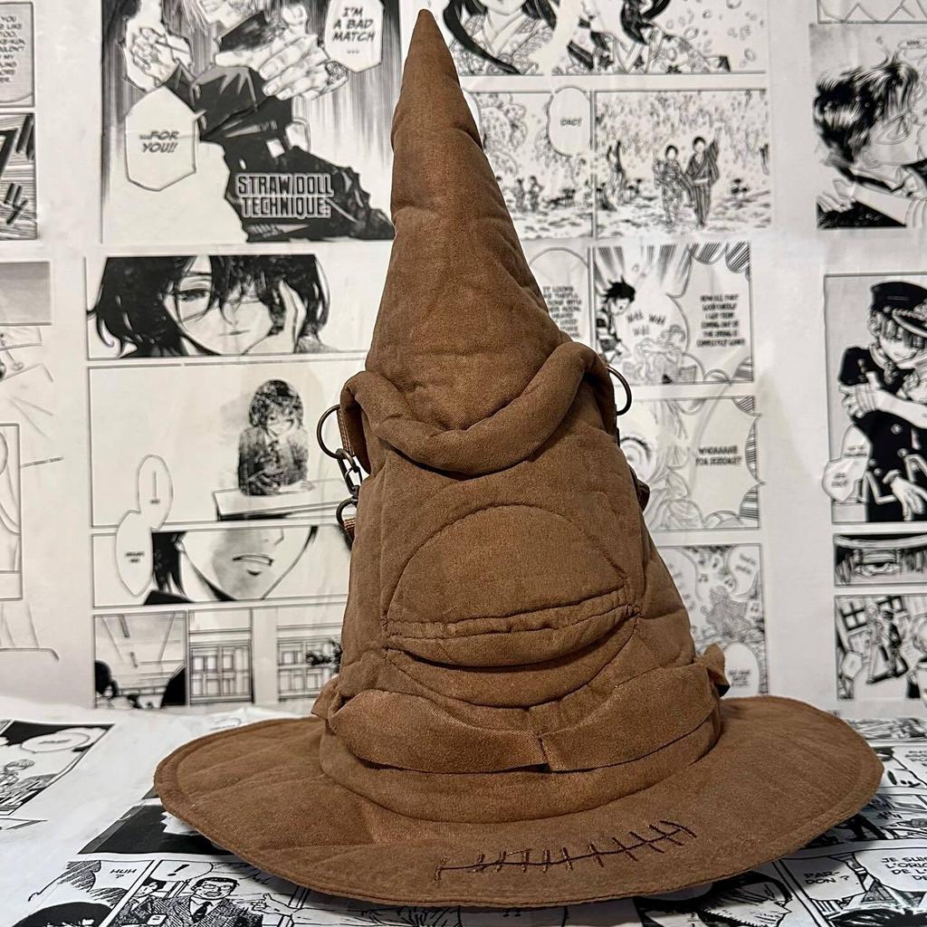 Fashion Movies Witch Wizard Hat Sorting Hat Leather Halloween Party Props Dress Up Hat Men Cosplay Costume Accessories