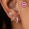 3 Piece Set Women's Hypoallergenic 14K Gold Plated Zircon Stud Earrings for Women Cartilage Multiple Ear Piercing Jewelry Gifts