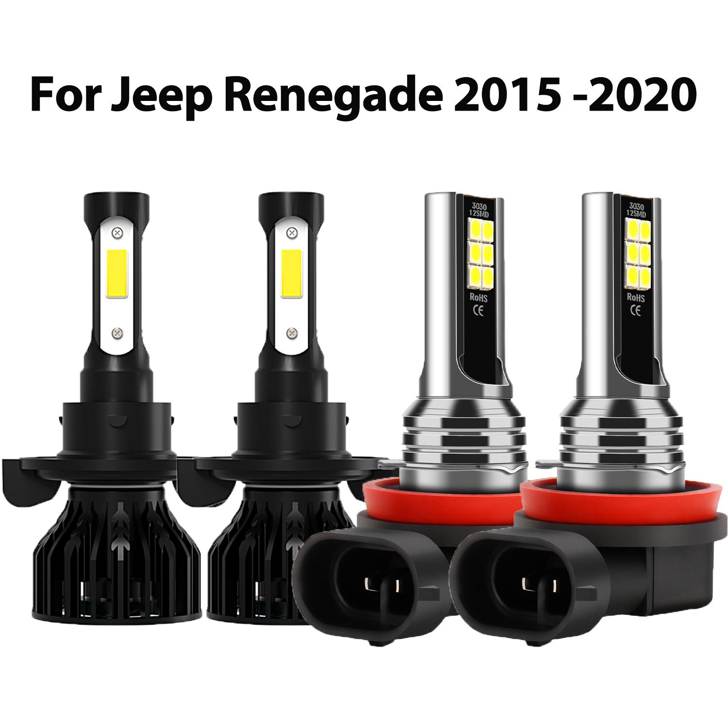 

High Low Beam H13 Led Headlight H11 Fog Lights Turbo Auto Lamp 12000LM 6000K For Jeep Renegade 2015 2016 2017 2018 2019 2020 High Low Fog Kit