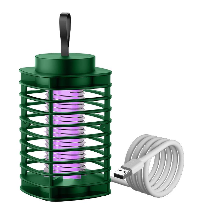 USB Rechargeable Outdoor Mosquito Killer Lamp - Purple Light Electric Shock Mosquito Trap for Camping