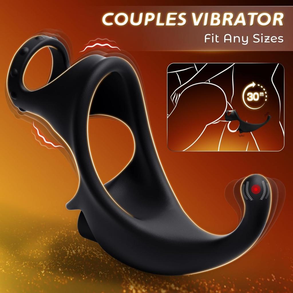 Vibrating Cock Ring with Removable Bullet Anal Vibrator Butt Plug,Silicone Penis Rings Male Sex Toys with 10 Vibration,Penis Ring Sex Toys for Man