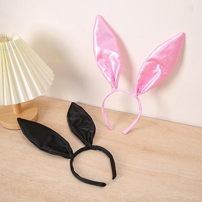 Easter Bunny Ear Headband Adult Satin Hair Hoop Rabbit Ear Bunny Masquerade Headband Hair Accessories