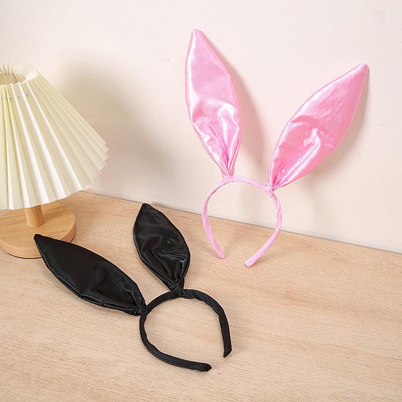 Cute Sexy Women's Easter Bunny Ear Headband Adult Satin Hair Hoop Rabbit Ear Bunny Masquerade Headband Hair Hoop Cosplay Party