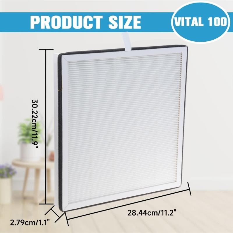 High-Efficiency Activated Carbon Filtration System HEPA Filter Suitable for LevoitVital 100 Air Purifier Hepa Filter 3x