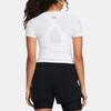 Under Armour Logo Print Round Neck Slim Fit Quick Dry Short Sleeve T-Shirt Women Tops White 1387562-100