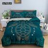 Exotic Sea Turtle Duvet Cover Microfiber Marine Life Geometric Comforter Cover 3D Ocean Theme Bedding Set Double Twin King Size