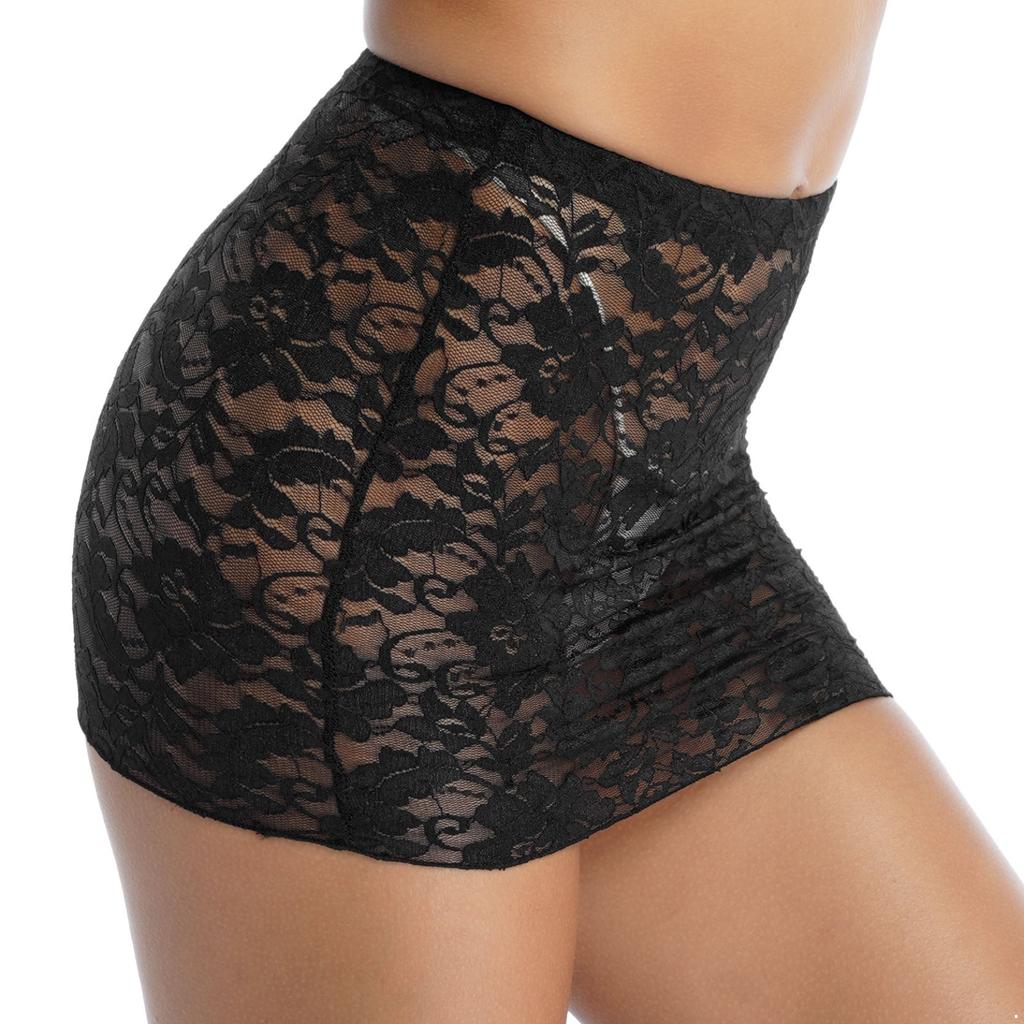 Sheer See-through Lace Skirts Fashion Flower Pattern Sexy Lingerie Mid Waist Elastic Waistband Miniskirt Womens Costumes