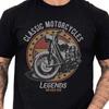 Classic Motorcycles Legends Never Die Vintage Biker Retro T Shirt Vintage Designer Clothes Streetwear Stretched Casual