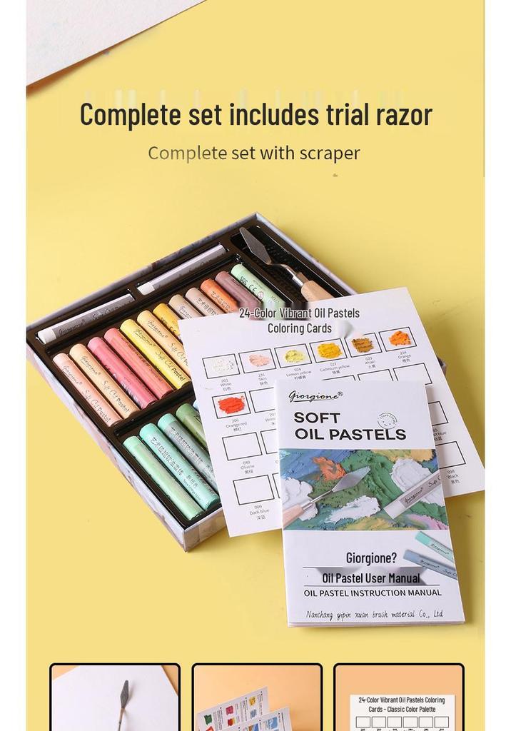 Giorgione Super Soft Oil Pastels Set - 48 Heavy Colors & 24 Macaron Shades