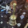 Triple Moon Pentacle Hand Bell Meditation Ceremony Tarot Readings Altar Brass Bell